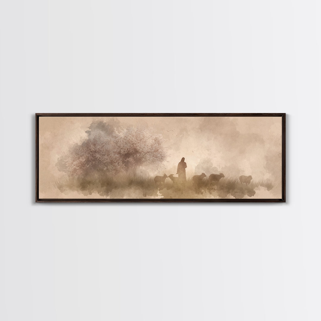Orchard Of Peace – Framed Canvas Print – Christian Art Canvas – Panoramic Art – Jesus Wall Art – Christian Painting – Christmas Art