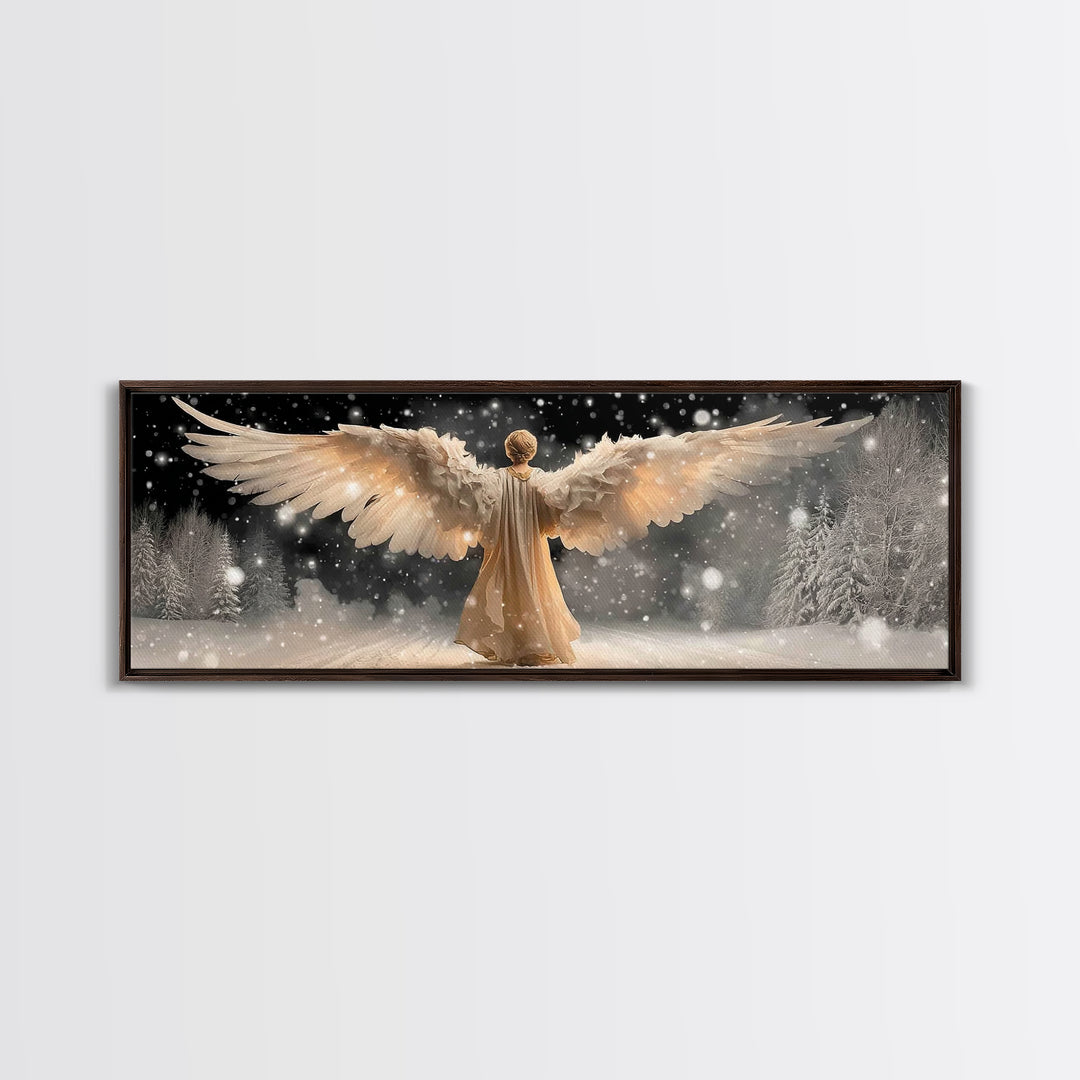 Wings Of Glory | Framed Canvas Print | Panoramic Art | Christian Wall Art | Christian Art Canvas | Christmas Art | Christian Gift