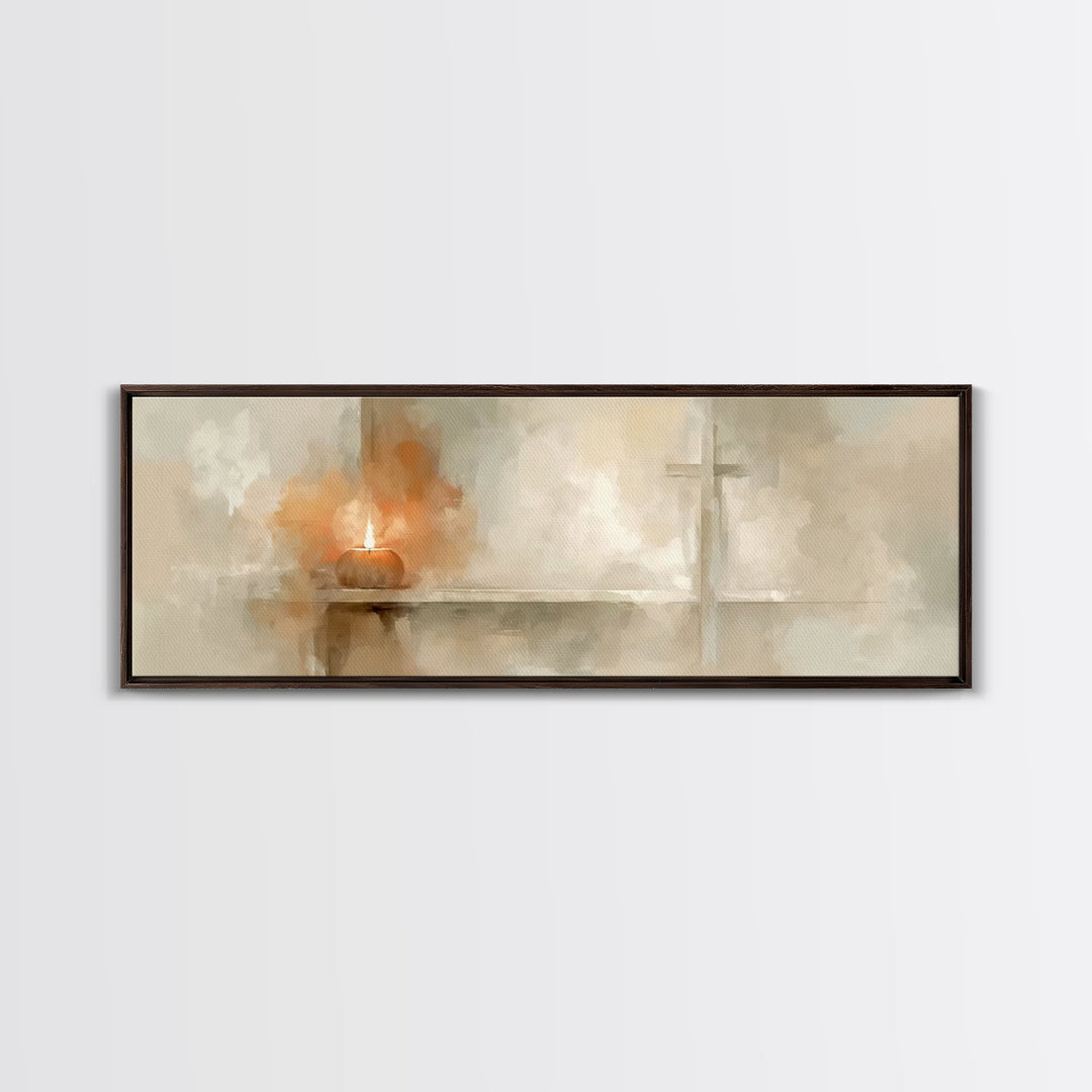 Graceful Ember, Framed Canvas Print, Panoramic Art, Christian Art Canvas, Christian Wall Art, Christian Christmas Art