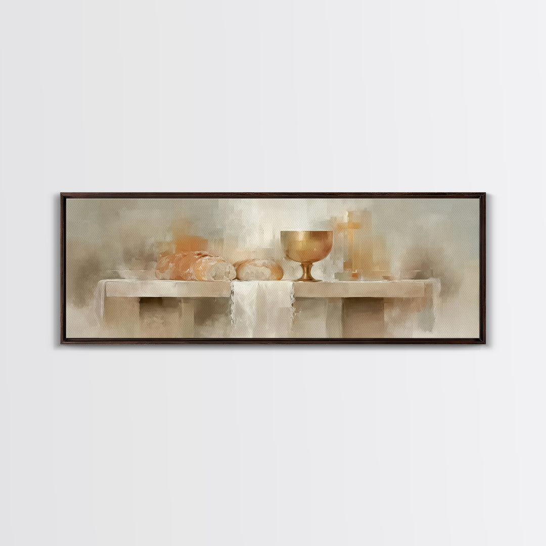 Bread Of Covenant – Framed Canvas Print – Christian Wall Art – Christian Art Canvas – Panoramic Art – Christian Christmas Art
