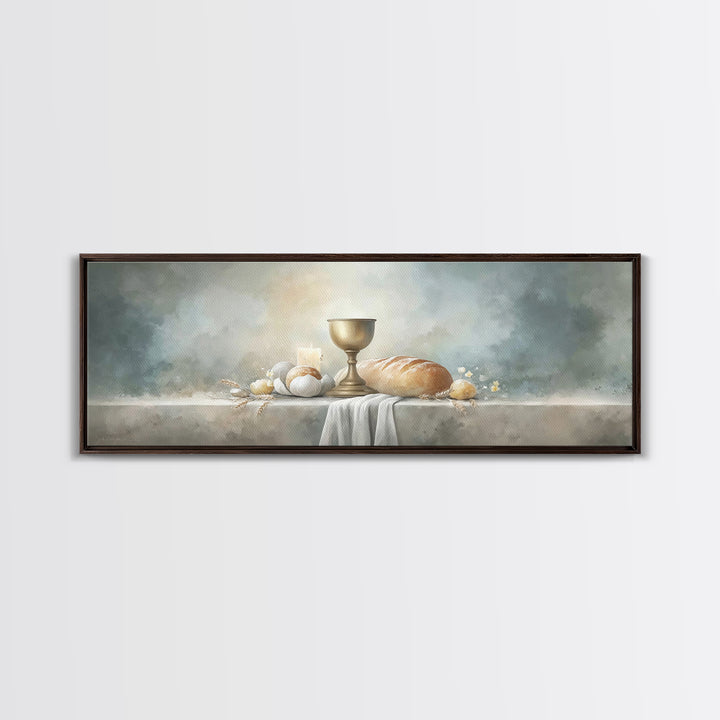 Holy Feast Radiance – Framed Canvas Print – Christian Art Canvas – Panoramic Wall Art – Christian Wall Art – Christmas Art