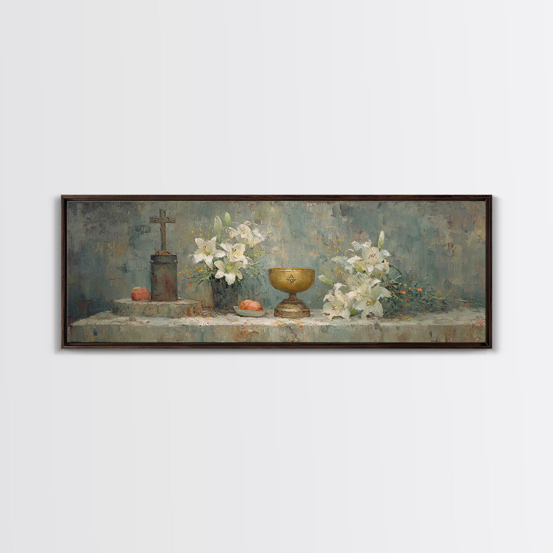 Sanctified Offering | Framed Canvas Print | Christian Art Canvas | Panoramic Art | Christian Wall Art | Christmas Art