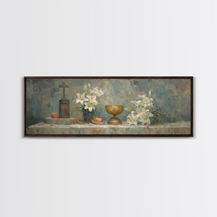 Sanctified Offering | Framed Canvas Print | Christian Art Canvas | Panoramic Art | Christian Wall Art | Christmas Art