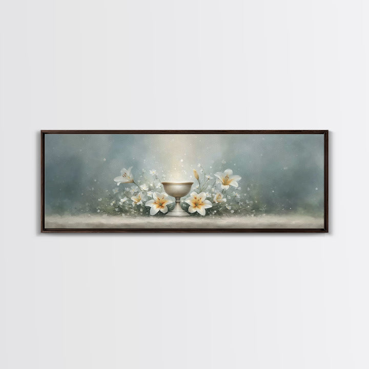 Lily Crown Glory – Framed Canvas Print – Christian Wall Art – Panoramic Wall Art – Christian Christmas Art – Christian Art Canvas
