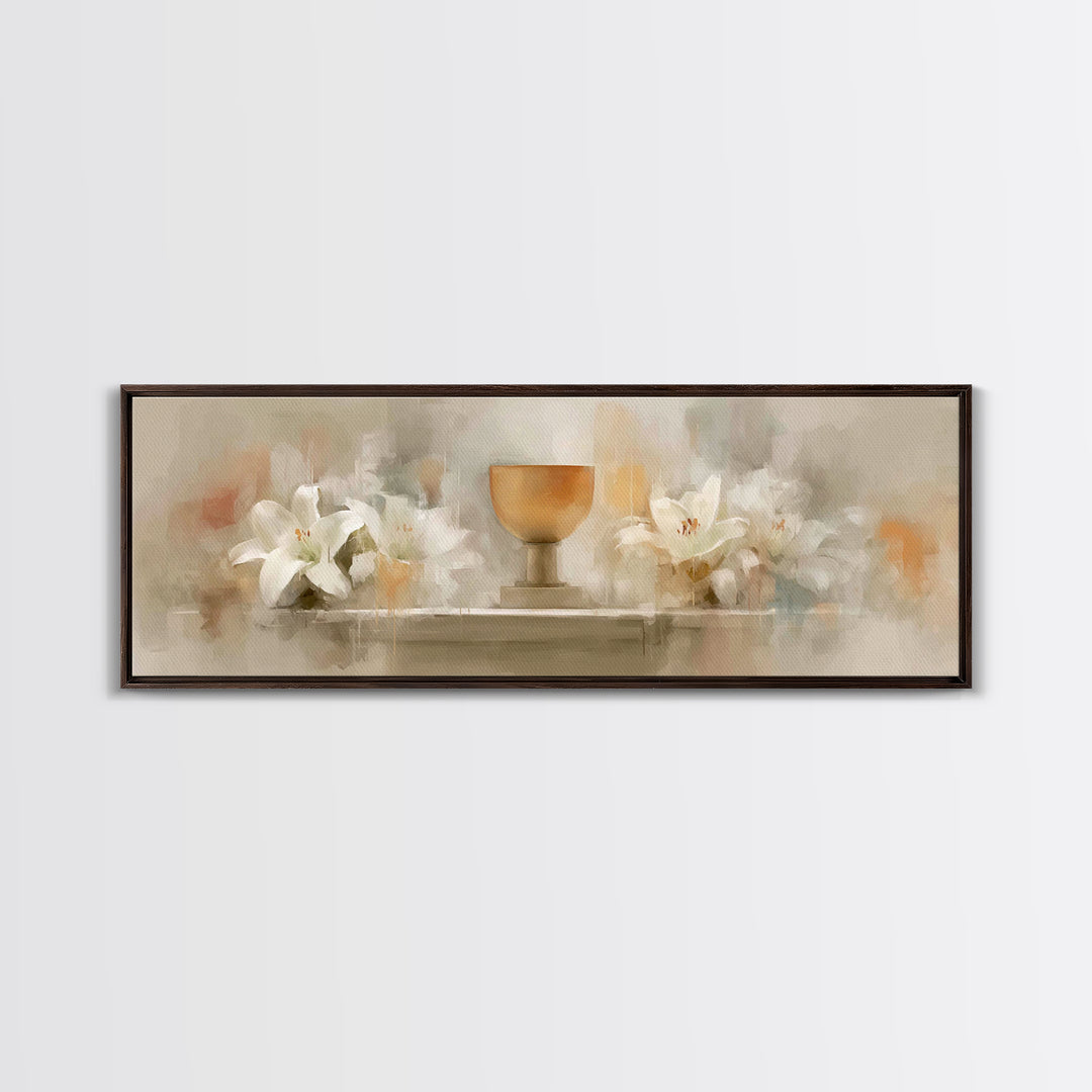 Blooming Grace, Framed Canvas Print, Christian Art Canvas, Panoramic Painting, Christian Wall Art, Christmas Art