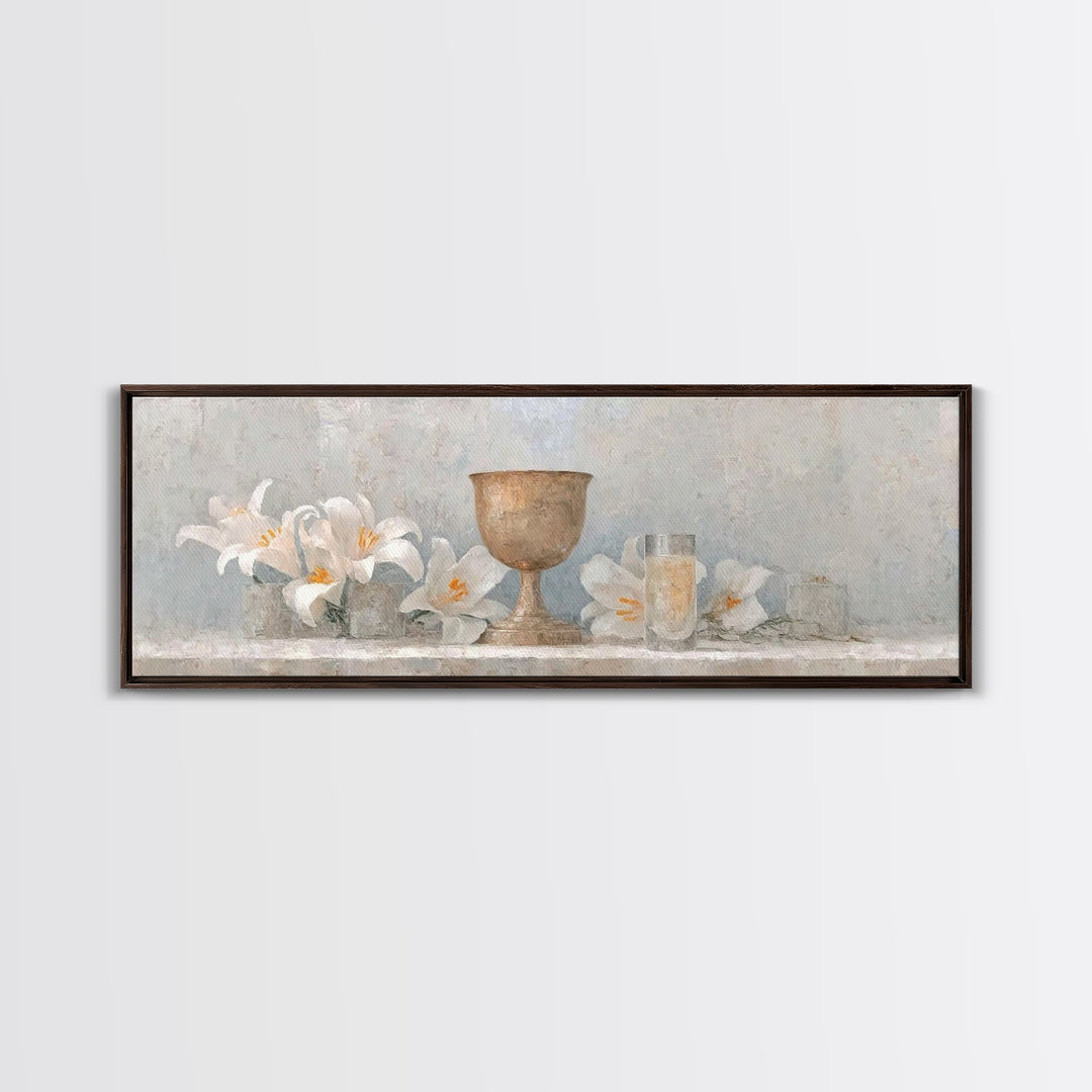 Eternal Bloom | Framed Canvas Print | Christian Art Canvas | Panoramic Frame | Christian Wall Art | Christmas Art