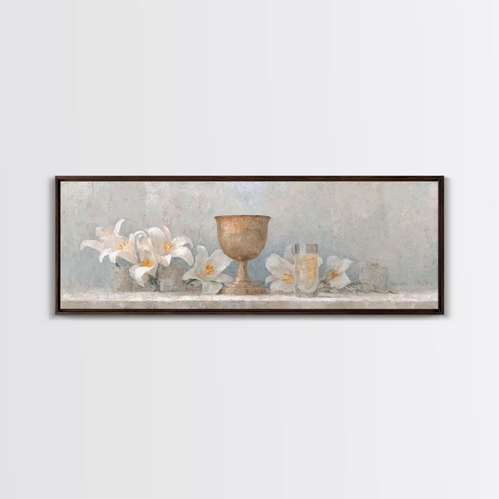 Eternal Bloom | Framed Canvas Print | Christian Art Canvas | Panoramic Frame | Christian Wall Art | Christmas Art