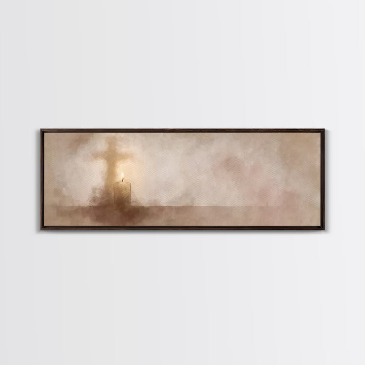 Hallowed Glow | Framed Canvas Print | Christian Art Canvas | Panoramic Art | Christian Wall Art | Christian Christmas Art