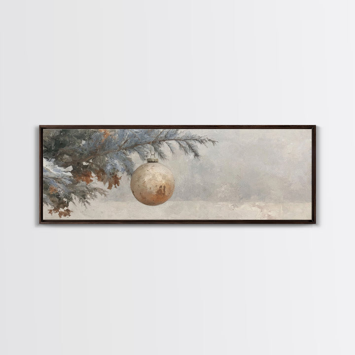 Winter Blessing Glow, Framed Canvas Print, Christmas Wall Art, Panoramic Painting, Christian Christmas Art, Framed Christian Art, Christian