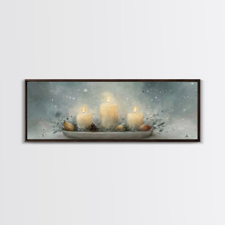 Advent Peace, Framed Canvas Print, Christian Christmas Art, Panoramic Painting, Christian Art Canvas, Christian Wall Art