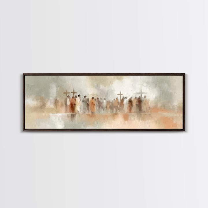 Burden Of Grace – Framed Canvas Print – Christian Wall Art – Christian Art Canvas – Panoramic Art – Christian Christmas Art