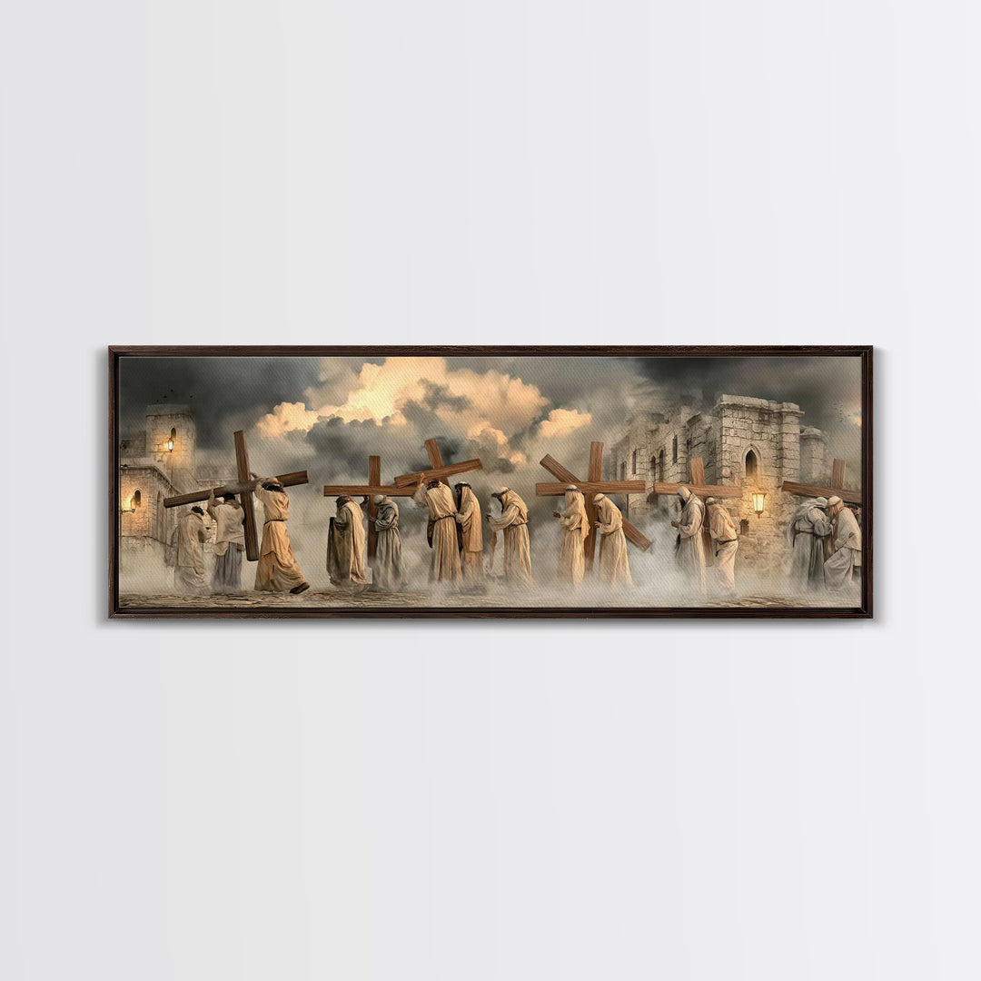 Path Of Mercy | Framed Canvas Print | Christian Art Print | Christian Wall Art | Panoramic Print | Large Christian Art
