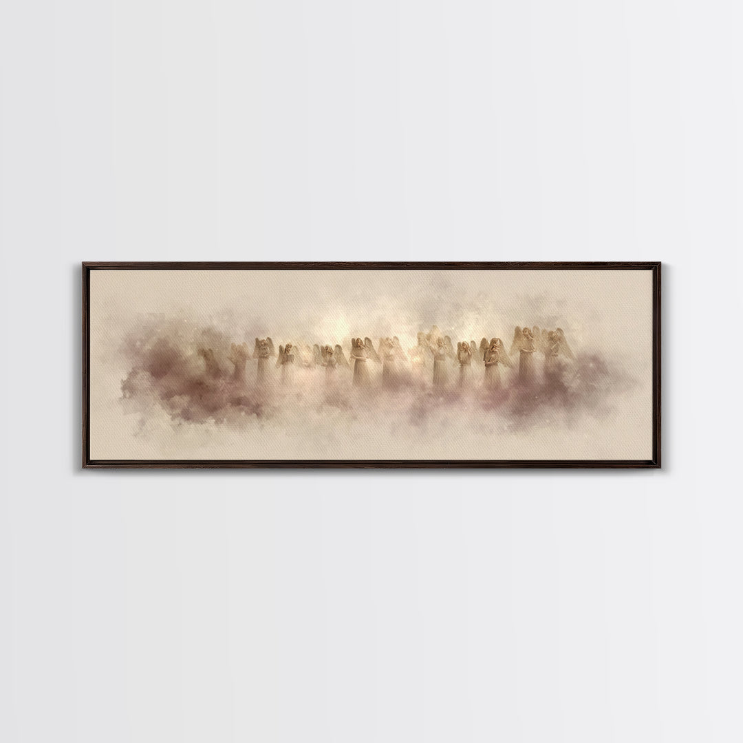 Heavenly Chorus – Framed Canvas Print – Panoramic Wall Art – Christian Art Canvas – Christian Christmas Art – Modern Christian Art