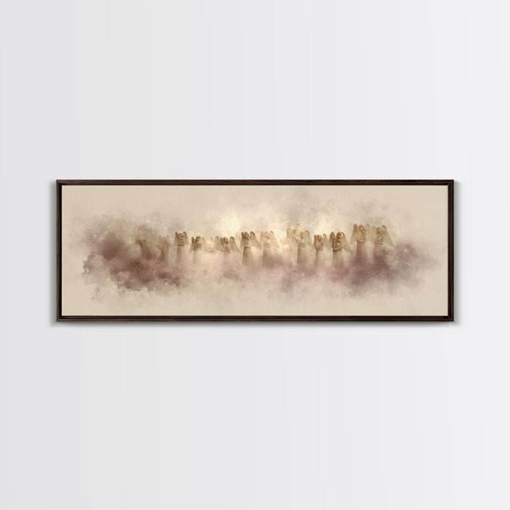 Heavenly Chorus – Framed Canvas Print – Panoramic Wall Art – Christian Art Canvas – Christian Christmas Art – Modern Christian Art