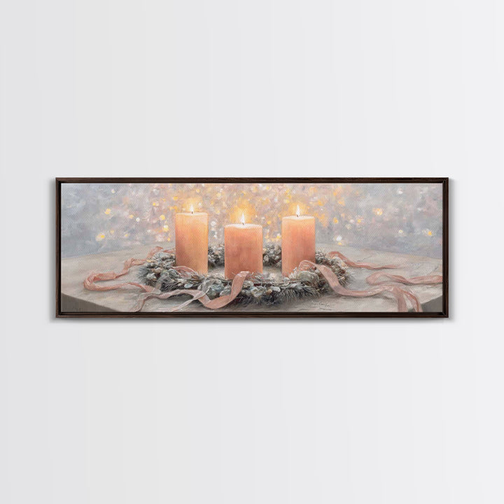 Winter Devotion – Framed Canvas Print – Christian Art Canvas – Panoramic Art – Christian Christmas Art – Christian Wall Art