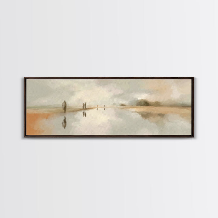 Guiding Shore Reflections – Framed Canvas Print – Christian Wall Art – Christian Art Canvas – Christmas Art – Panoramic Wall Art – Jesus Pa