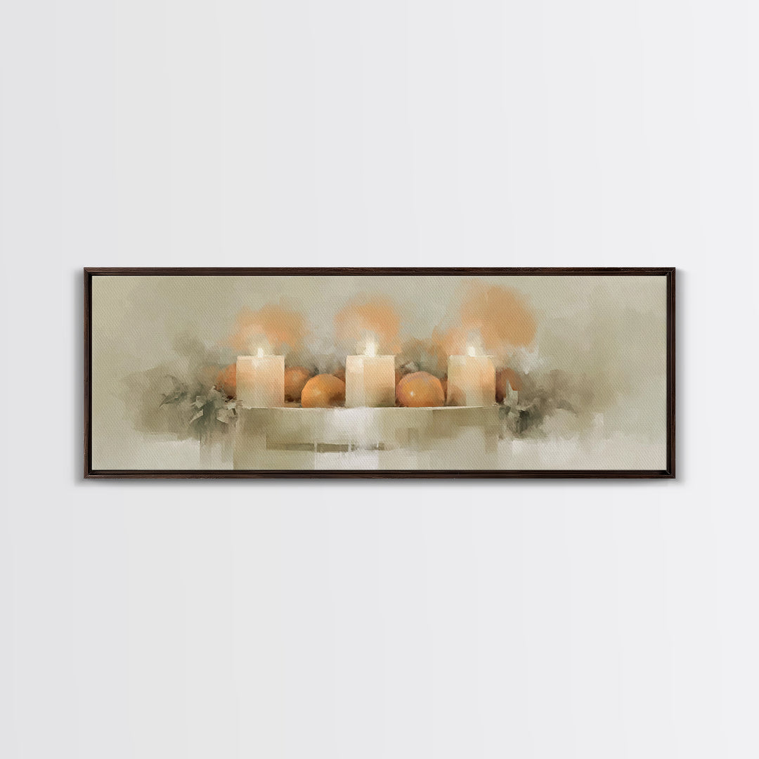 Holy Wreath, Framed Canvas Print, Christian Art Canvas, Panoramic Wall Art, Christian Christmas Art, Christian Wall Art
