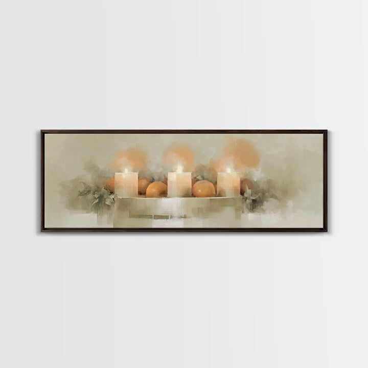 Holy Wreath, Framed Canvas Print, Christian Art Canvas, Panoramic Wall Art, Christian Christmas Art, Christian Wall Art