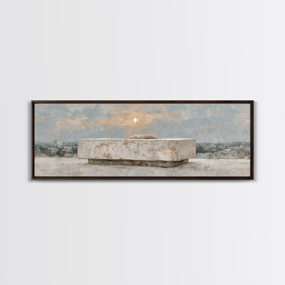 Star of Bethlehem Hope – Framed Canvas Print – Panoramic Art – Christian Wall Art – Christmas Art – Christian Art Canvas – Christian Christ