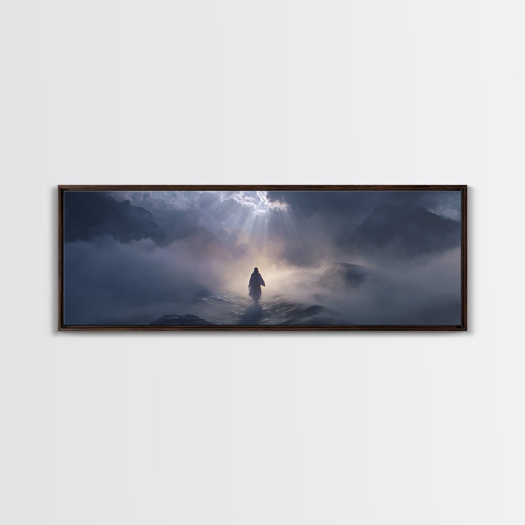 Path Of Divine Light – Framed Canvas Print – Christian Art Canvas – Jesus Painting – Modern Christian Art – Panoramic Art – Christian Wall