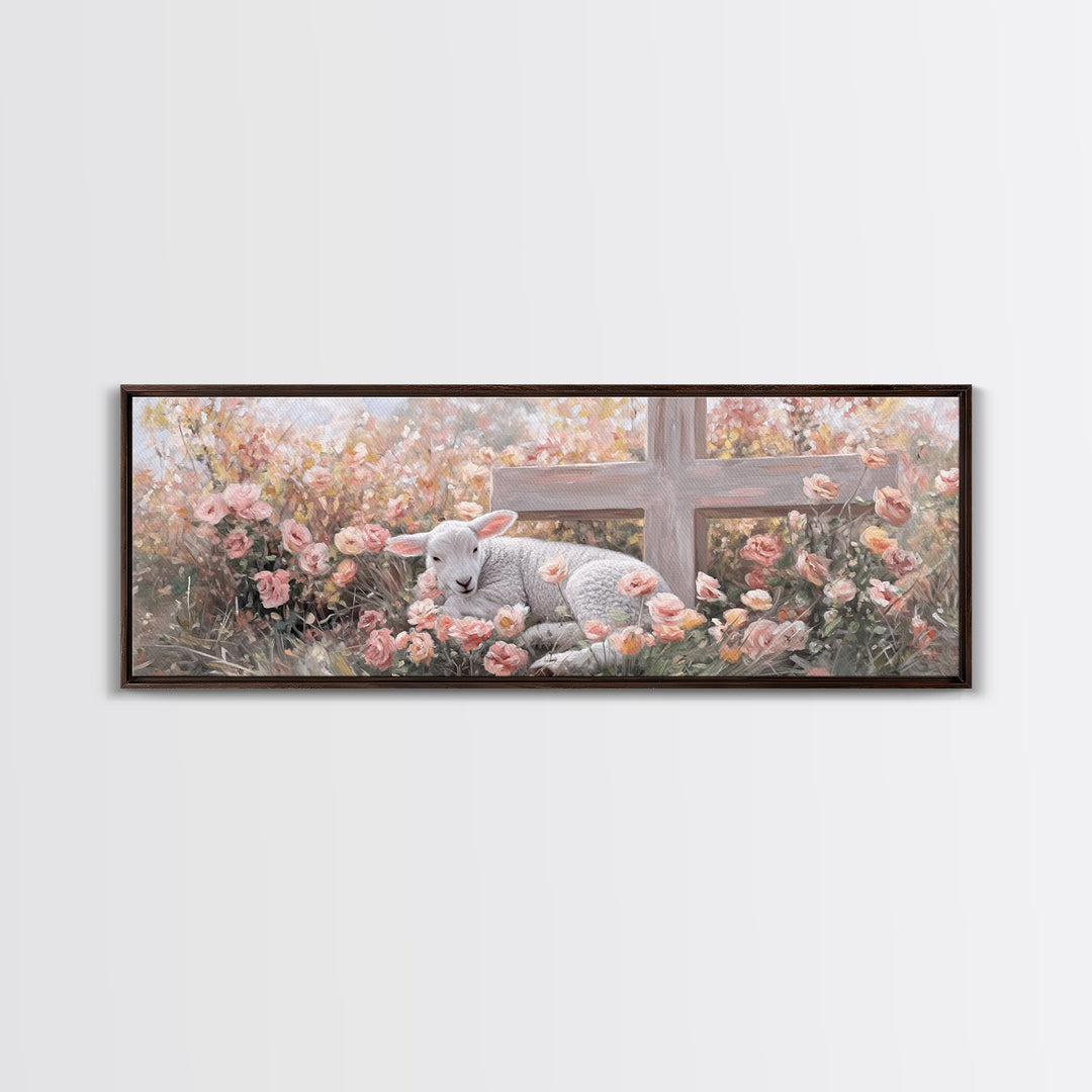 Field Of Promise – Framed Canvas Print – Christian Art Print – Panoramic Wall Art – Christian Christmas Art – Christian Decor For Home – Gi