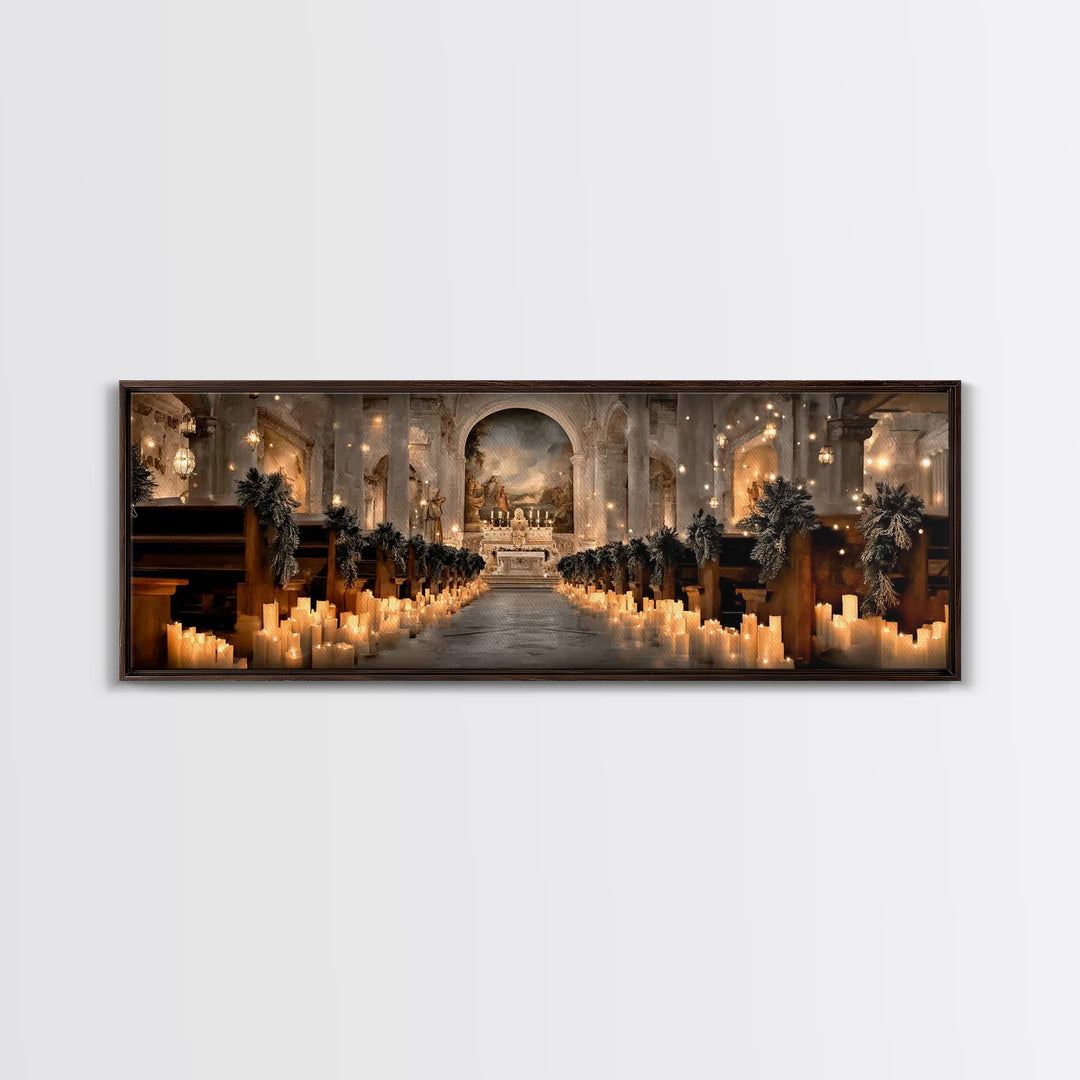 Altar Of Peace | Framed Canvas Print | Christian Art Canvas | Panoramic Frame | Christian Wall Art | Christmas Art | Christian Christmas De
