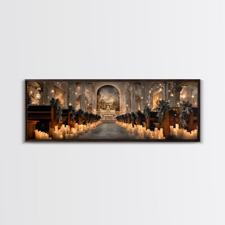 Altar Of Peace | Framed Canvas Print | Christian Art Canvas | Panoramic Frame | Christian Wall Art | Christmas Art | Christian Christmas De