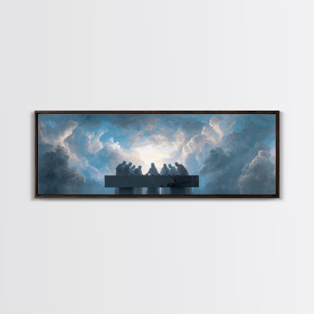 Heavenly Communion | Framed Canvas Print | Christian Art Canvas | Christian Wall Art | Panoramic Wall Art | Christian Christmas | Jesus Pai