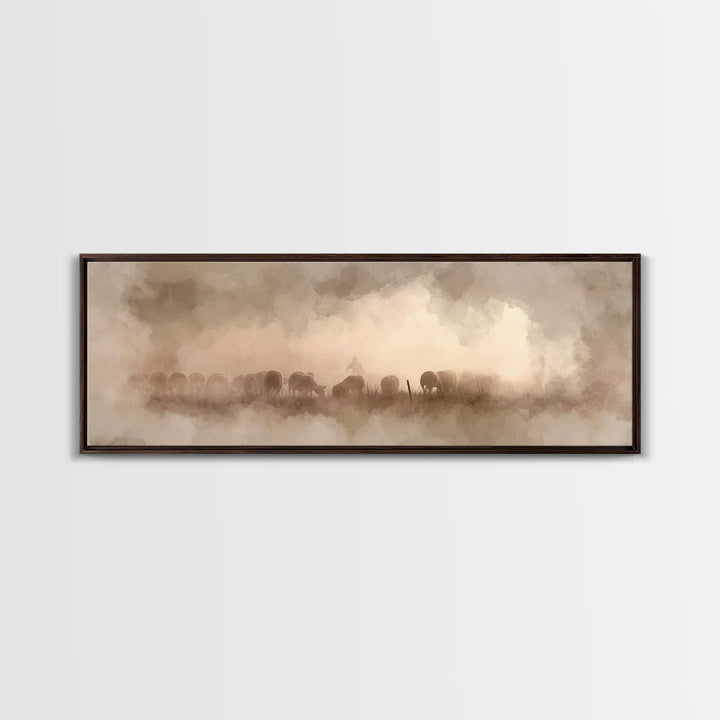 Fields Of Mercy – Framed Canvas Print – Christian Art Print – Panoramic Painting – Jesus Wall Art – Christian Decor – Christmas Art