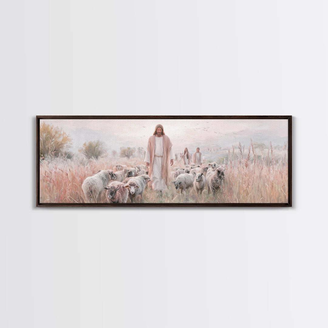 Sacred Quiet | Framed Canvas Print | Christian Wall Art | Panoramic Painting | Jesus Canvas Art | Christian Art Print | Christmas Art