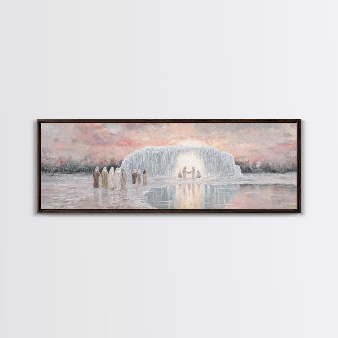 Radiant Birth Sky, Framed Canvas Print, Panoramic Art, Christian Christmas Art, Christian Wall Art, Christmas Art Prints, Christian Art Can