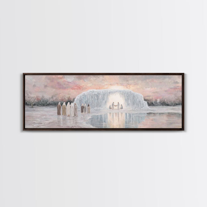 Radiant Birth Sky, Framed Canvas Print, Panoramic Art, Christian Christmas Art, Christian Wall Art, Christmas Art Prints, Christian Art Can