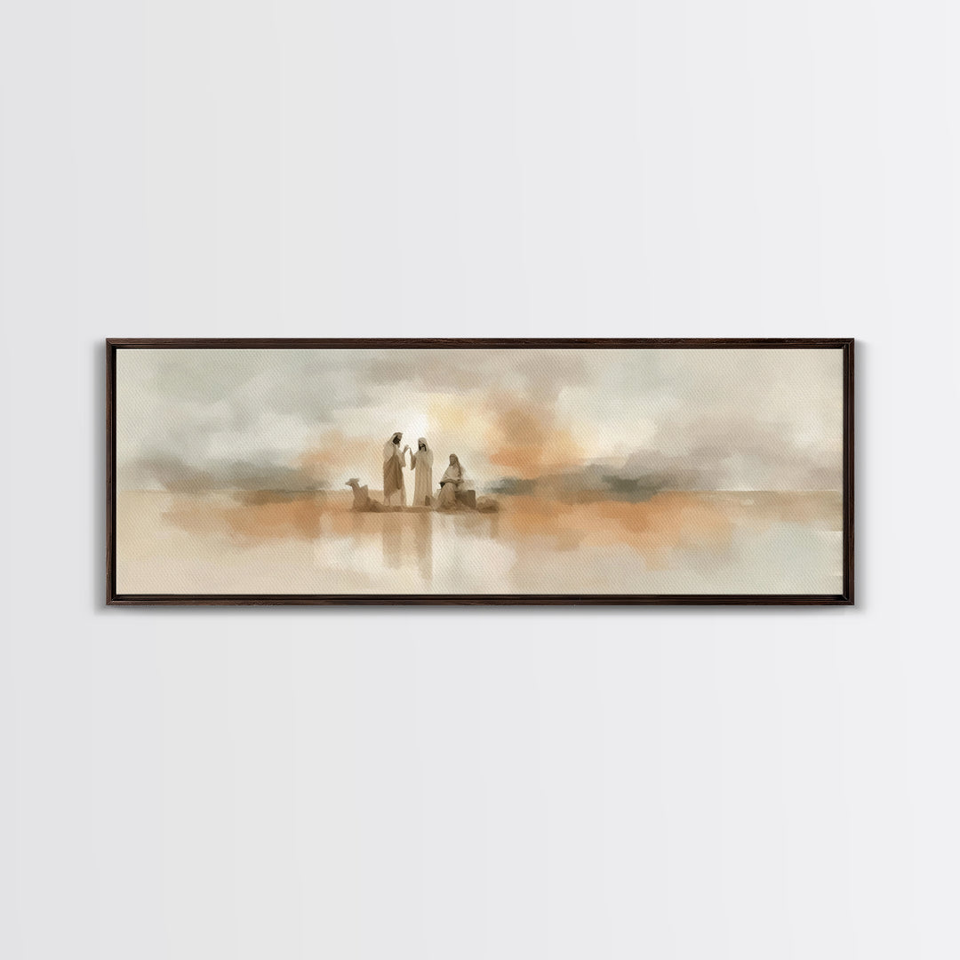 Quiet Desert Teachings – Framed Canvas Print – Christian Art Canvas – Modern Christian Art – Jesus Painting – Panoramic Art – Christian Wal