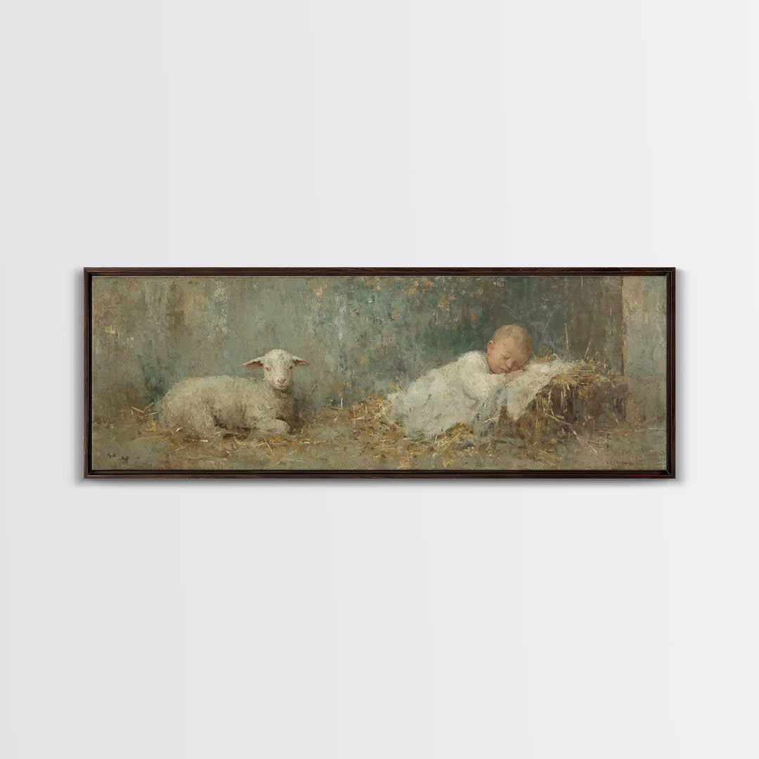 Heavenly Shore Star, Framed Canvas Print, Christian Art Canvas, Panoramic Art, Christmas Art Prints, Christian Wall Art, Jesus Christmas Ar