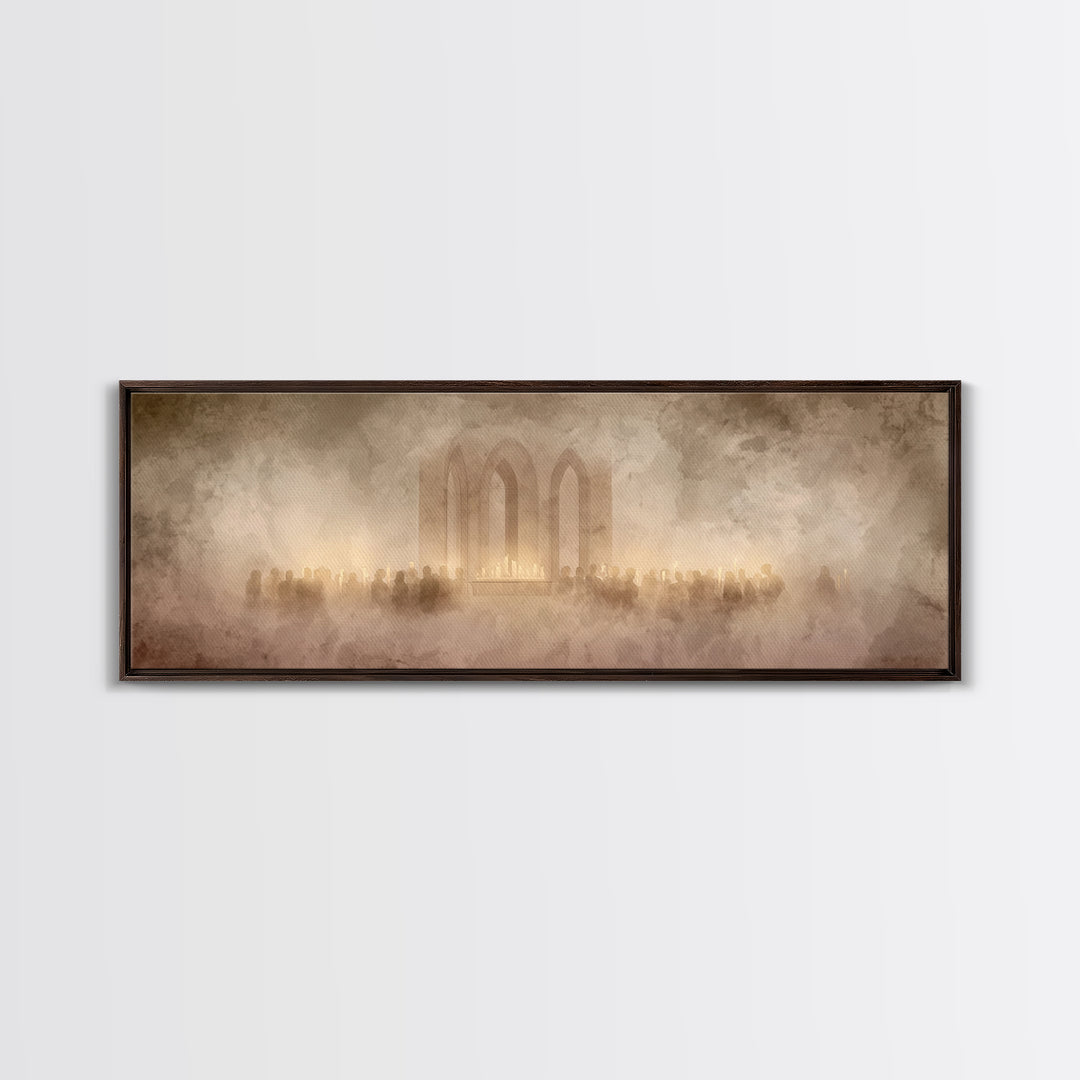 Sanctuary Of Glory – Framed Canvas Print – Christmas Art – Panoramic Art – Christian Wall Art – Christian Art Canvas – Christian Christmas