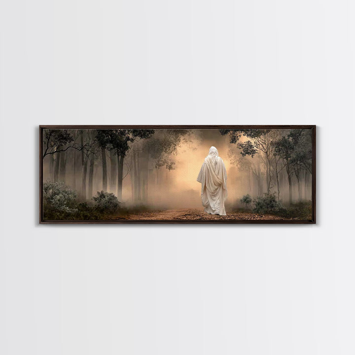 Quiet Hills Of Faith – Framed Canvas Print – Panoramic Painting – Christian Art – Jesus Painting – Christian Art Canvas – Subtle Christian