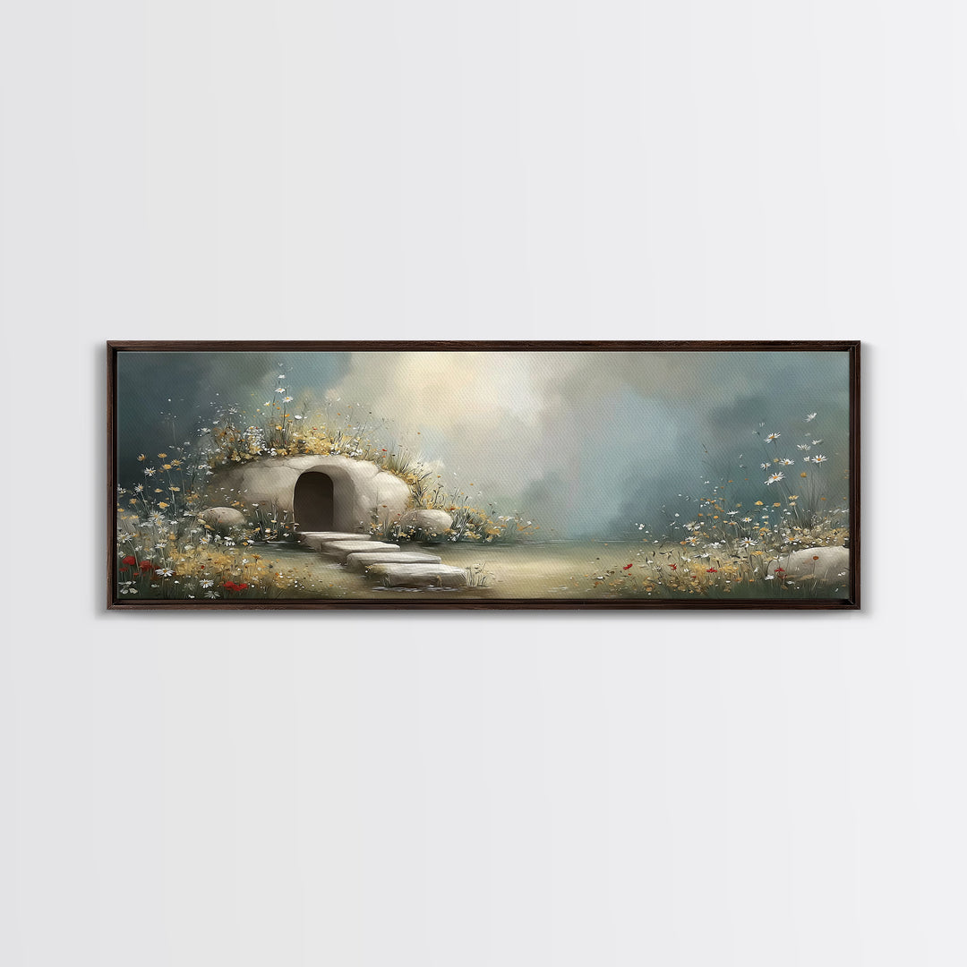 Heavenly Bloom Path | Framed Canvas Print | Christian Art Canvas | Christian Christmas Art | Panoramic Wall Art | Christian Wall Art | Jesu