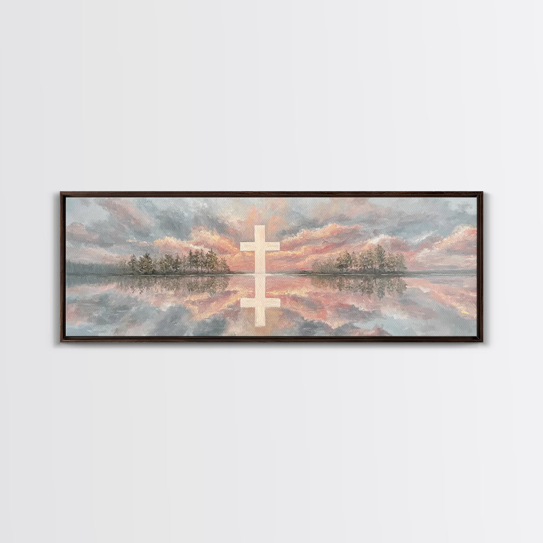 Heavenly Sky Promise – Framed Canvas Print – Christian Art Print – Panoramic Painting – Christian Wall Art – Christian Gift – Christmas Art
