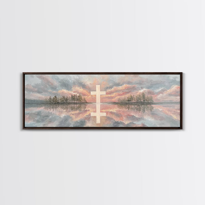 Heavenly Sky Promise – Framed Canvas Print – Christian Art Print – Panoramic Painting – Christian Wall Art – Christian Gift – Christmas Art