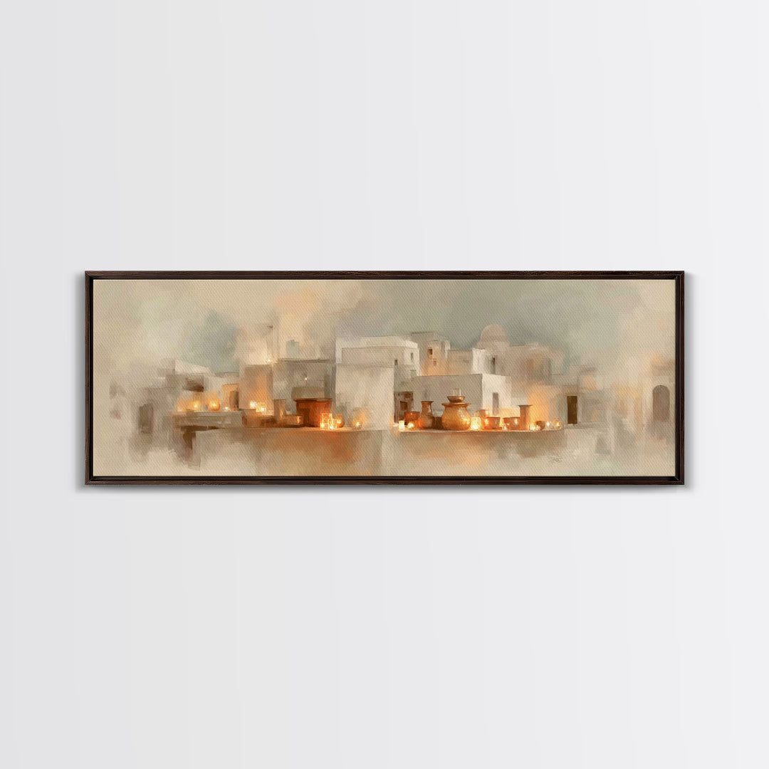 Harbor Of Faith, Framed Canvas Print, Christian Wall Art, Panoramic Art, Christian Art Print, Jesus Painting, Christian Decoration