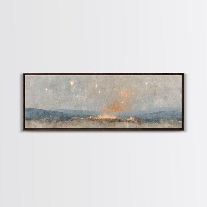 Guiding Star Journey, Framed Canvas Print, Panoramic Art, Christian Christmas Art, Christian Art Canvas, Christmas Wall Art, Christian Art