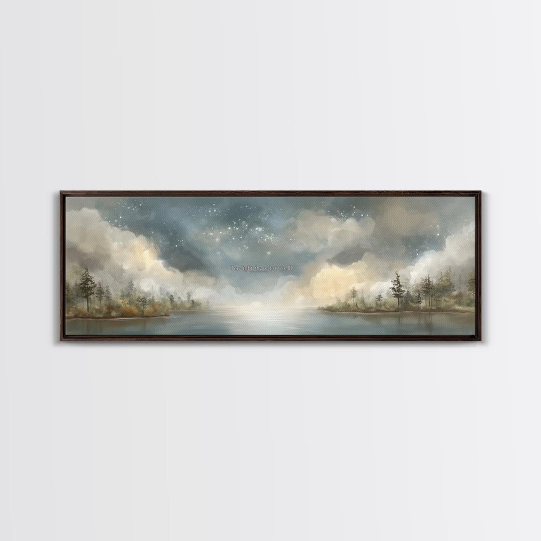 Heaven’s Quiet Light | Framed Canvas Print | Christian Art Work | Panoramic Wall Art | Christian Art Canvas | Christian Decor | Christmas A