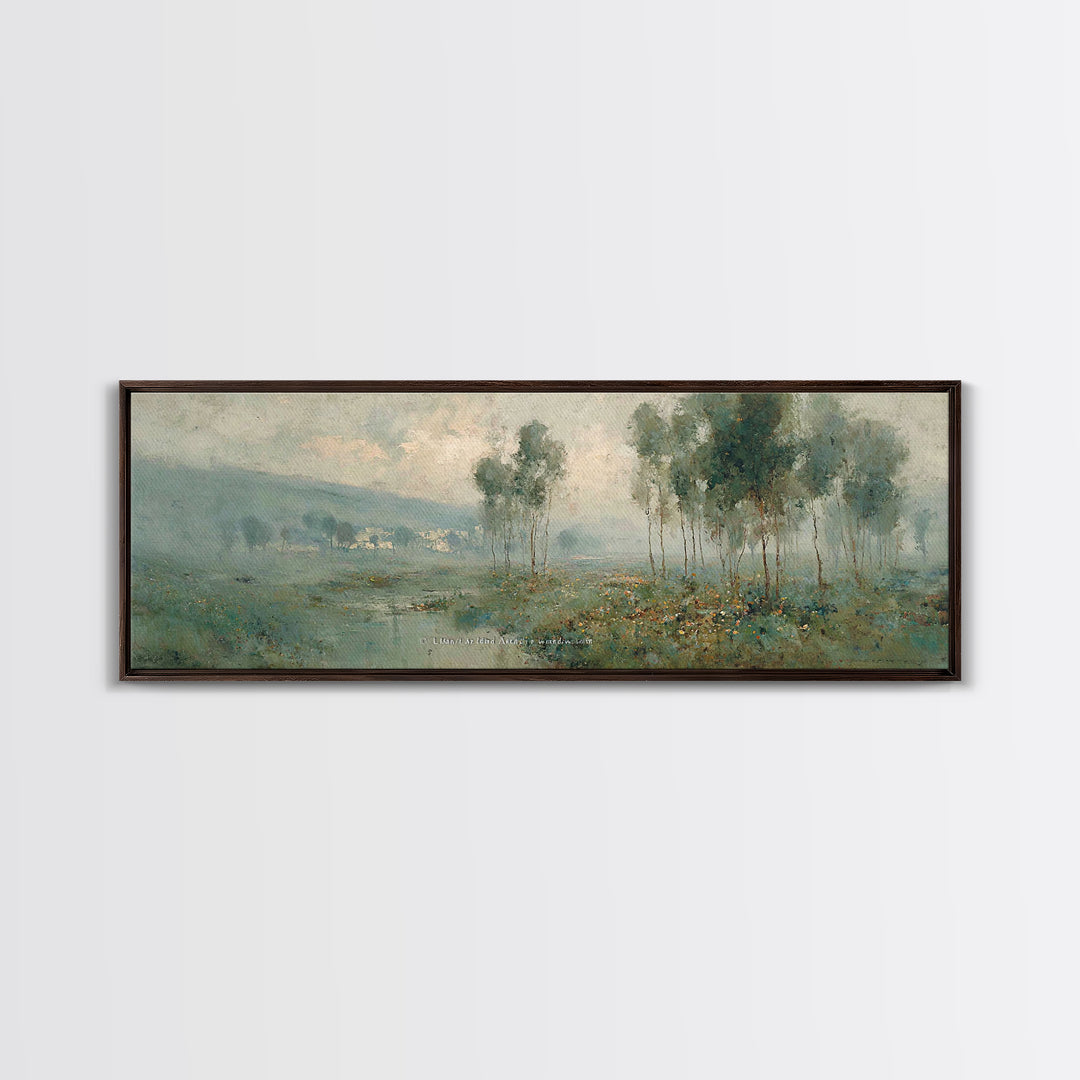 Morning Grace Meadow – Framed Canvas Print – Christian Art Painting – Panoramic Print – Christian Wall Art – Christian Art Canvas – Christi