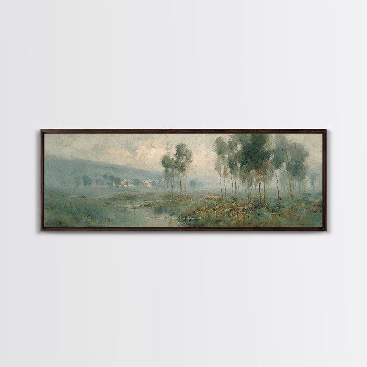 Morning Grace Meadow – Framed Canvas Print – Christian Art Painting – Panoramic Print – Christian Wall Art – Christian Art Canvas – Christi