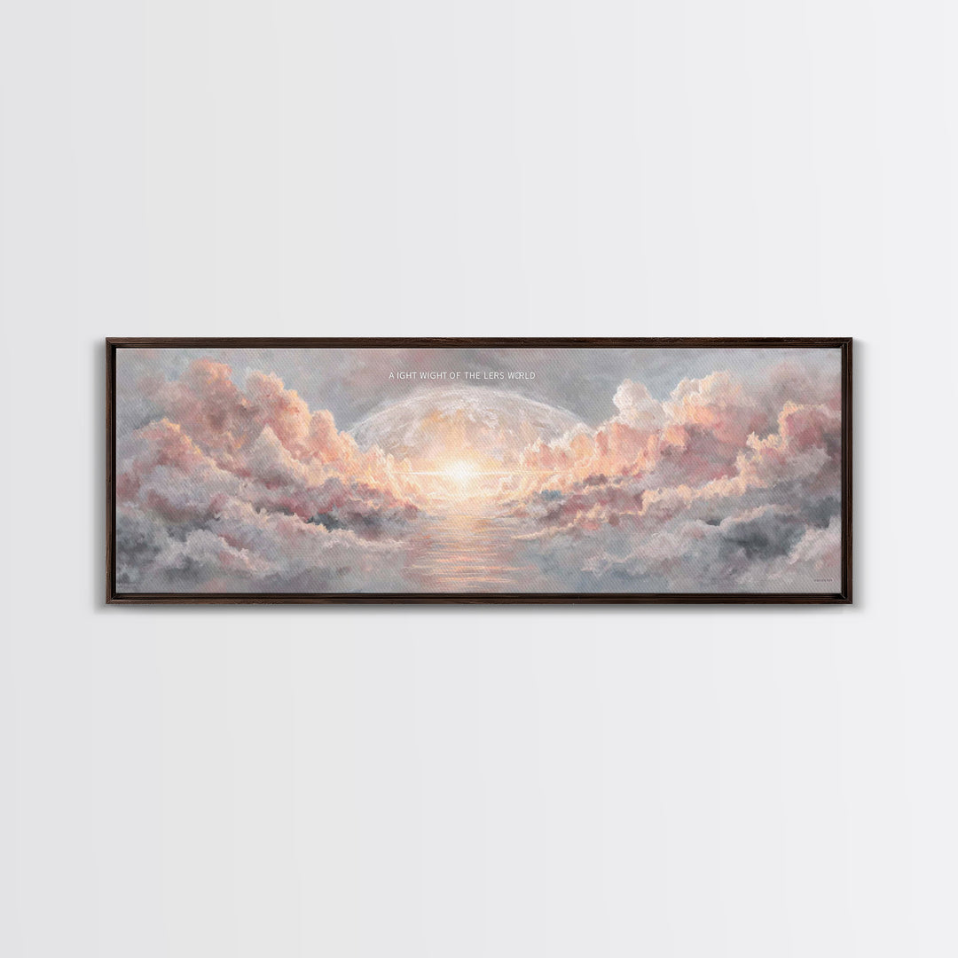 Heavenly Dawn Light – Framed Canvas Print – Christian Wall Art – Christian Art Canvas – Panoramic Art – Jesus Painting – Christmas Art