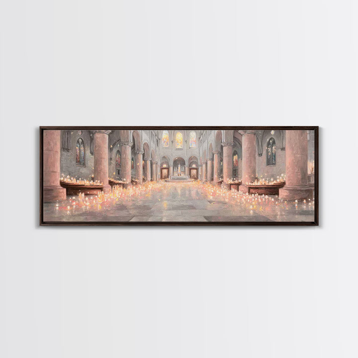 Sacred Night Vigil – Framed Canvas Print – Christian Art Canvas – Panoramic Painting – Christian Wall Art – Christmas Art – Christian Gift