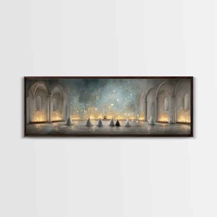 Riverside Shepherd Calm | Framed Canvas Print | Jesus Painting | Christian Wall Art | Panoramic Art | Christian Art Canvas | Christian Gift