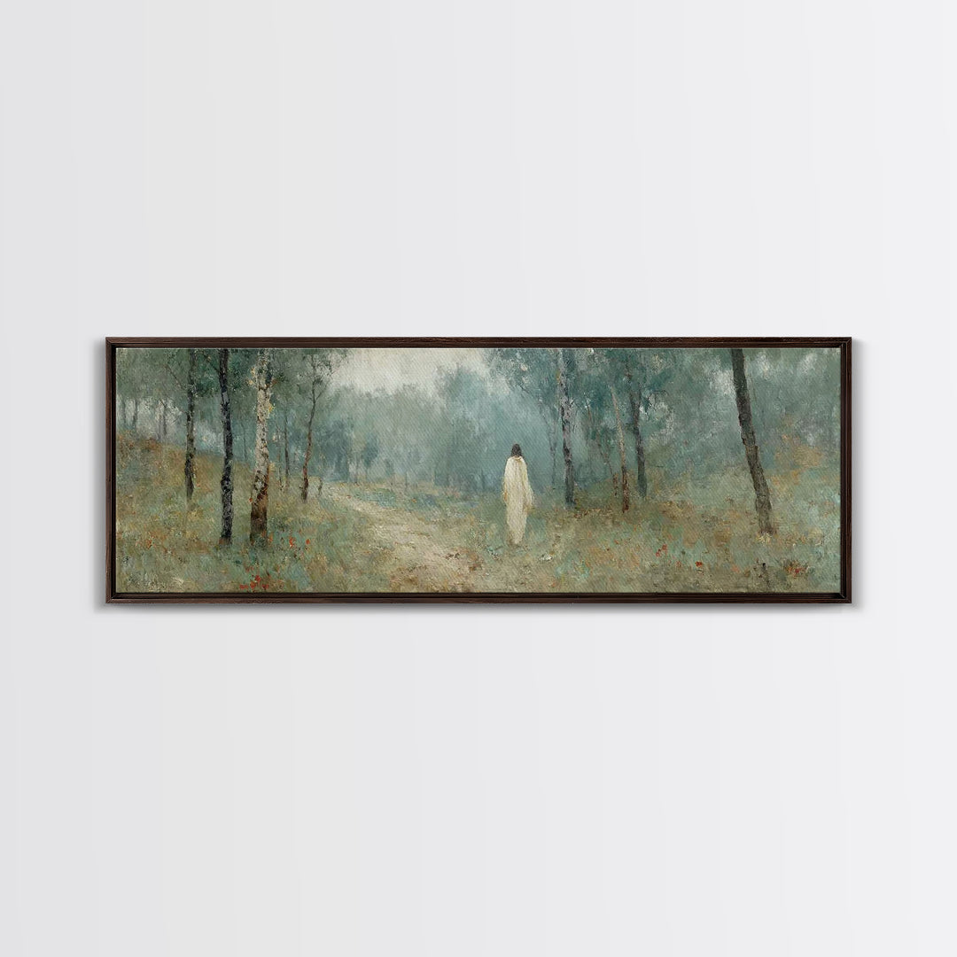 Forest Of Glory – Framed Canvas Print – Christian Wall Art – Panoramic Art – Jesus Painting – Christian Art Canvas – Modern Christian Art –