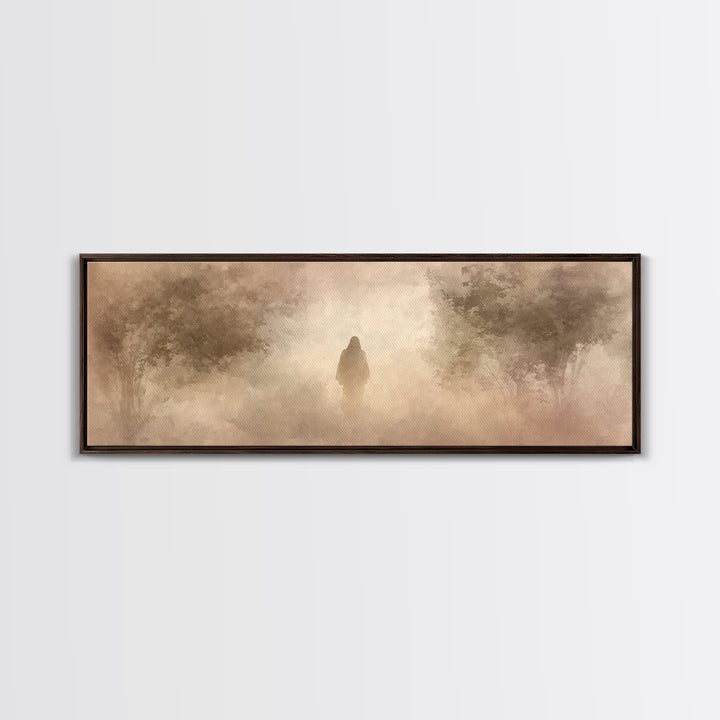 Quiet Divine Path | Framed Canvas Print | Panoramic Painting | Christian Wall Art | Christian Art Work | Subtle Christian Art | Large Chris