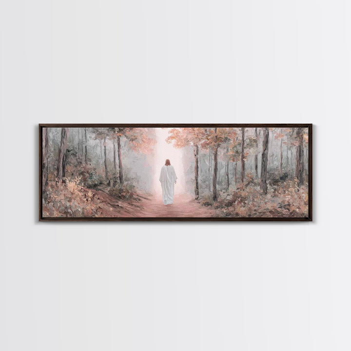 Walk In His Light – Framed Canvas Print – Christian Art Canvas – Panoramic Frame – Christian Wall Art – Christian Art Print – Moody Christi